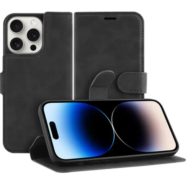 Just in Case Funda cartera con soporte y bolsillos para tarjetas para Apple iPhone 14 Pro (6.1") - Negro 8381149