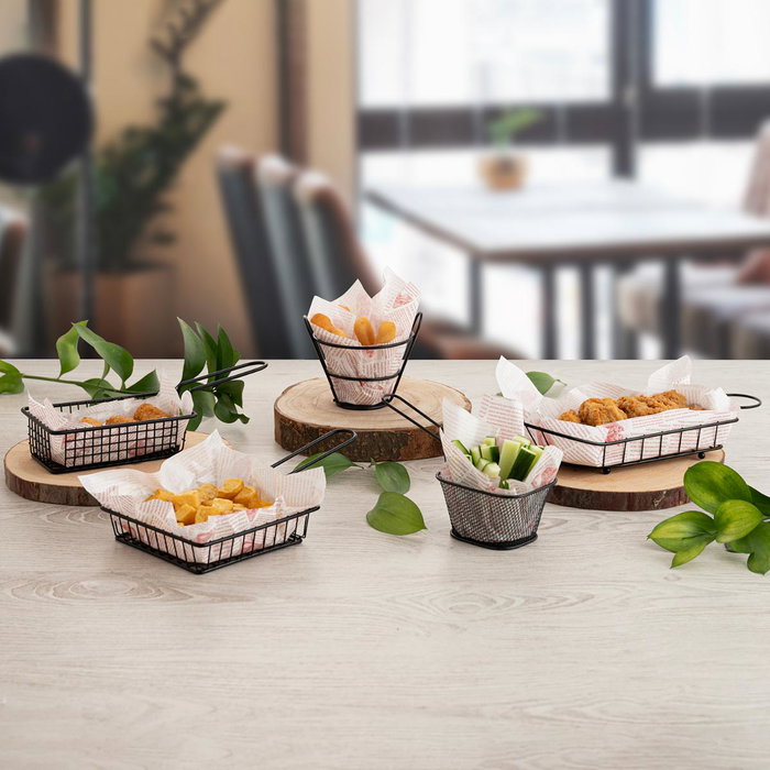 Cesta Cuadrada Metal Gastro Black Quid 15x15x4 cm (12 Unidades)