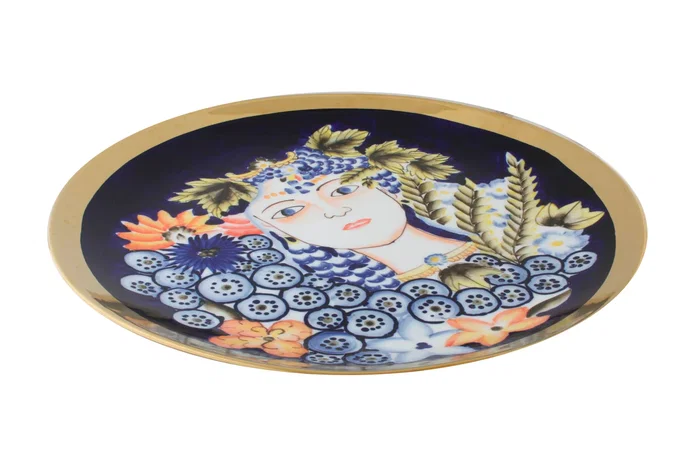 DKD Home Decor Centro de Mesa Porcelana Margot Multicolor y Azul 42x42x4 cm DKD Home Decor Centro de Mesa Porcelana Margot Multicolor y Azul 42x42x4 cm