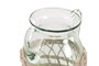 DKD Home Decor Jarrón de Cristal y Mimbre con 2 Asas Natural
