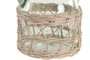 DKD Home Decor Jarrón de Cristal y Mimbre con 2 Asas Natural