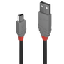 Lindy Cable USB 2.0 de tipo A a Mini-B, 0,2 m, Negro