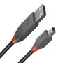 Lindy Cable USB 2.0 de tipo A a Mini-B, 0,2 m, Negro