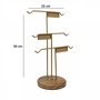 Aberto Design 241355 Organizador de Joyero de Metal y Madera Color Dorado 39x25 cm