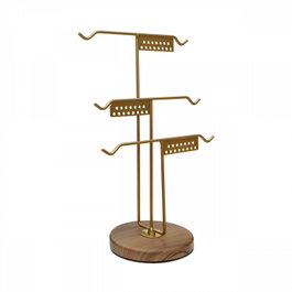 Aberto Design 241355 Organizador de Joyero de Metal y Madera Color Dorado 39x25 cm