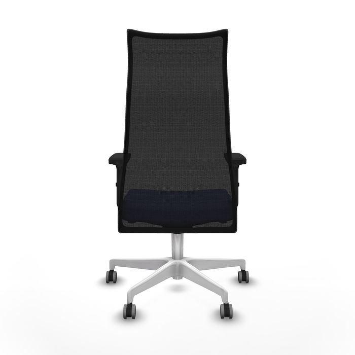 Sillón Albacete con mecanismo Sincro tapizada con Tela color Azul claro y malla color Negro. Equipado con Base poliamida blanca, Brazos 2D y Ruedas 65 mm parqué Sillón Albacete con mecanismo Sincro tapizada con Tela color Azul claro y malla color Negro. Equipado con Base poliamida blanca, Brazos 2D y Ruedas 65 mm parqué