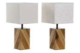 DKD Home Decor Lámpara de Sobremesa Abeto Lino 25x25x52 (Pack de 2) SURT.