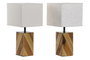 DKD Home Decor Lámpara de Sobremesa Abeto Lino 25x25x52 (Pack de 2) SURT.