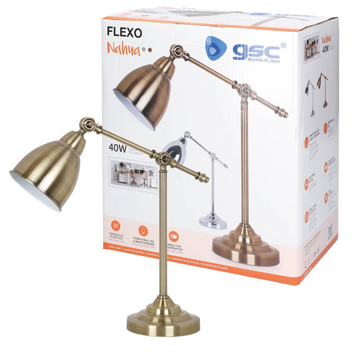 GSC Evolution Flexo Nahua E27 Bronce GSC Evolution Flexo Nahua E27 Bronce