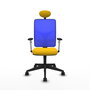 PIQUERAS Y CRESPO Silla de oficina Motilla con mecanismo Sincro, Amarillo y Azul