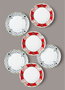 Hermia DNR0058 Juego de Platos de Servicio 6 Piezas Porcelana 27x27x2 cm