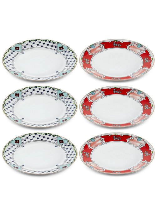 Hermia DNR0058 Juego de Platos de Servicio 6 Piezas Porcelana 27x27x2 cm