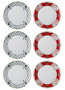 Hermia DNR0058 Juego de Platos de Servicio 6 Piezas Porcelana 27x27x2 cm