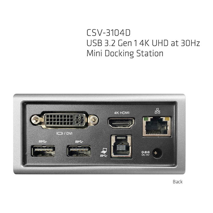 Club3D 4K Mini-Dockingst USB3 ->4xUSB3/HDMI/DVI/LAN 3840x2160 30Hz