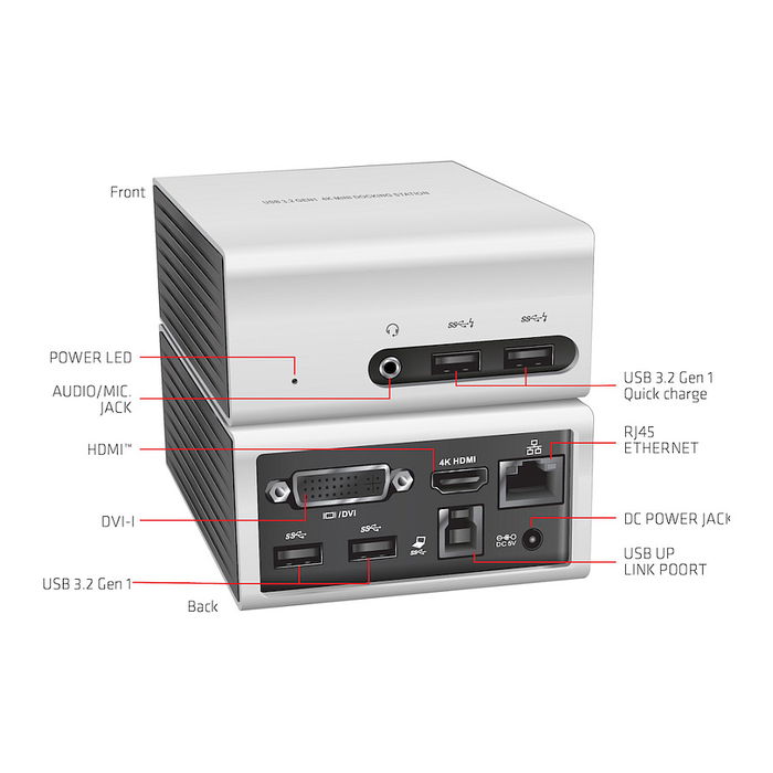 Club3D 4K Mini-Dockingst USB3 ->4xUSB3/HDMI/DVI/LAN 3840x2160 30Hz