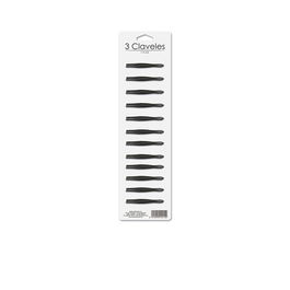 Tres Claveles Pinza Recta Negra 8 cm Pack 12 Unidades