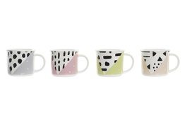 DKD Home Decor Set de 12 Tazas de Gres Surtidas Scandi