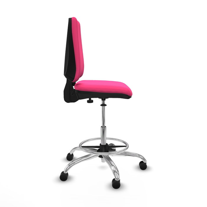 PIQUERAS Y CRESPO Taburete Elche CP rosa con base cromada