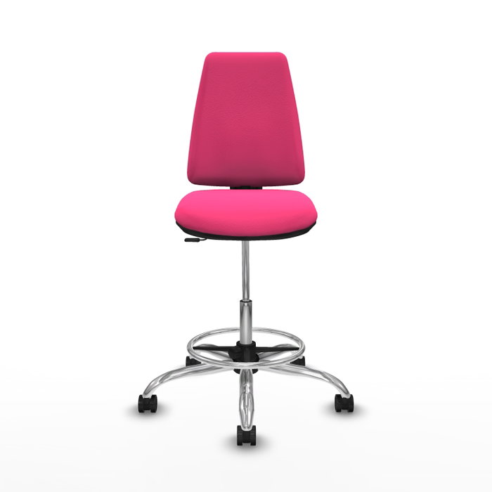 PIQUERAS Y CRESPO Taburete Elche CP rosa con base cromada