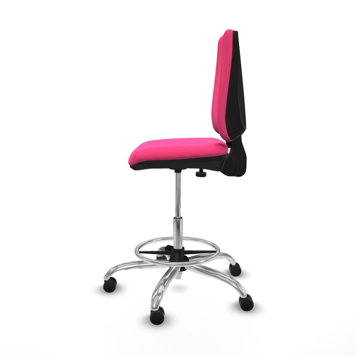 PIQUERAS Y CRESPO Taburete Elche CP rosa con base cromada