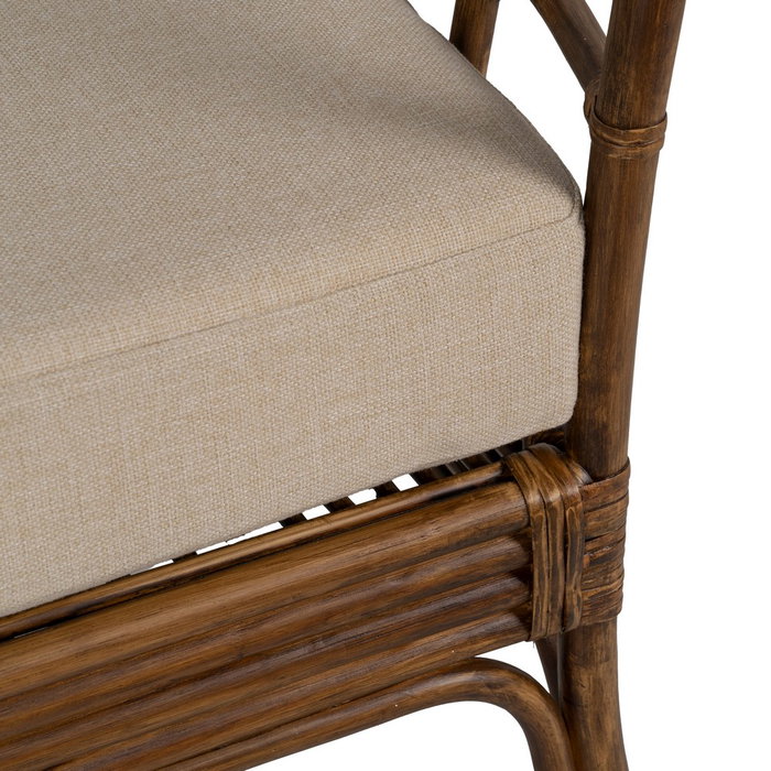 Sillón Marrón Ratán Decoración 82 X 78 X 108 cm