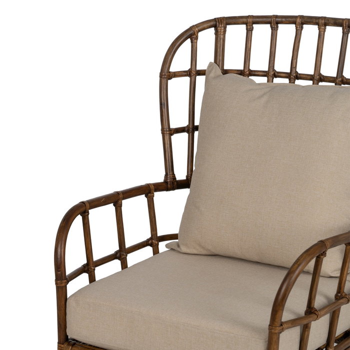 Sillón Marrón Ratán Decoración 82 X 78 X 108 cm