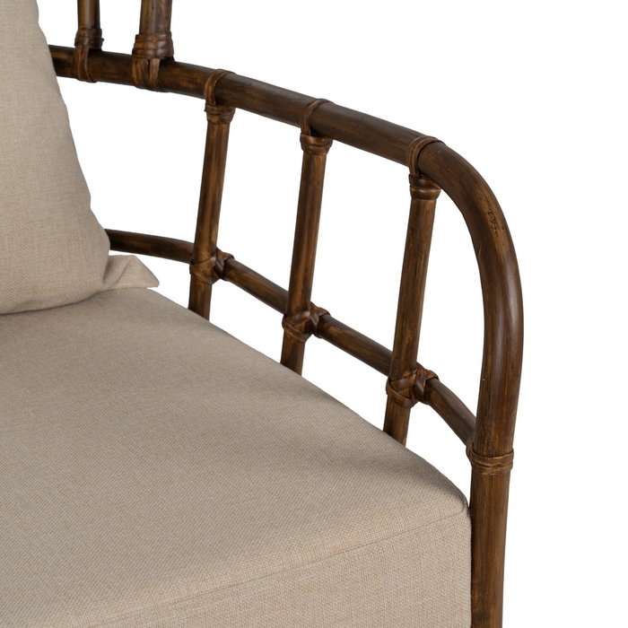 Sillón Marrón Ratán Decoración 82 X 78 X 108 cm