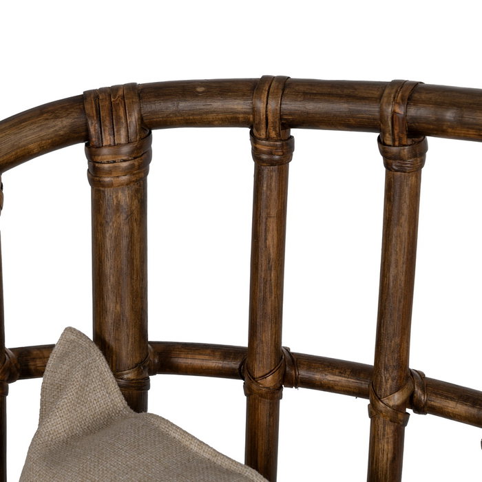 Sillón Marrón Ratán Decoración 82 X 78 X 108 cm