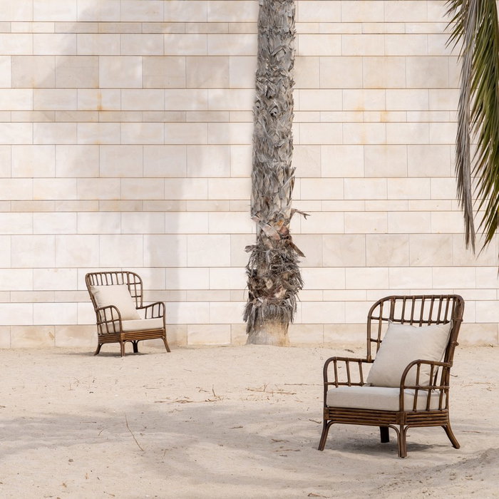 Sillón Marrón Ratán Decoración 82 X 78 X 108 cm
