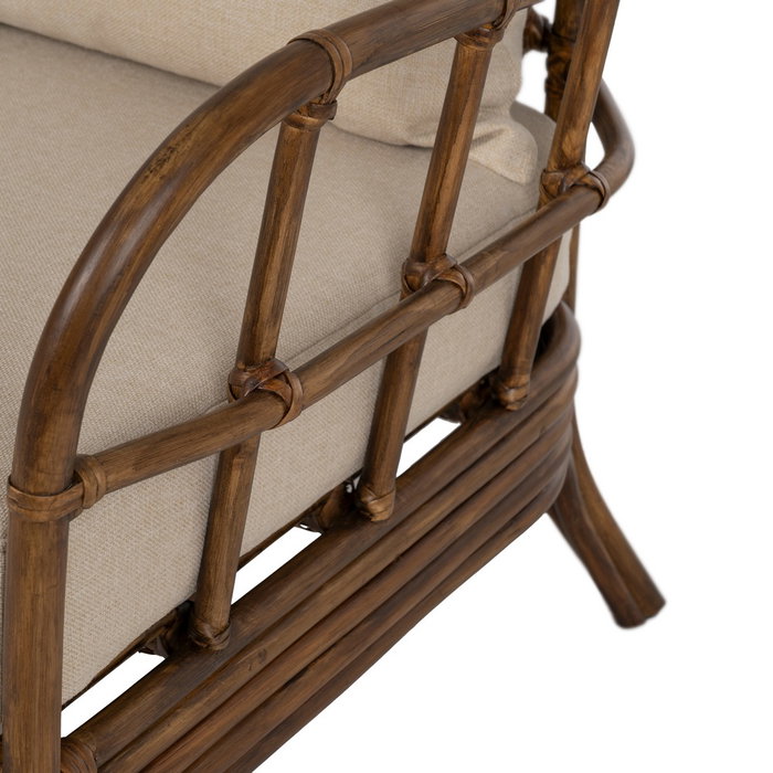 Sillón Marrón Ratán Decoración 82 X 78 X 108 cm