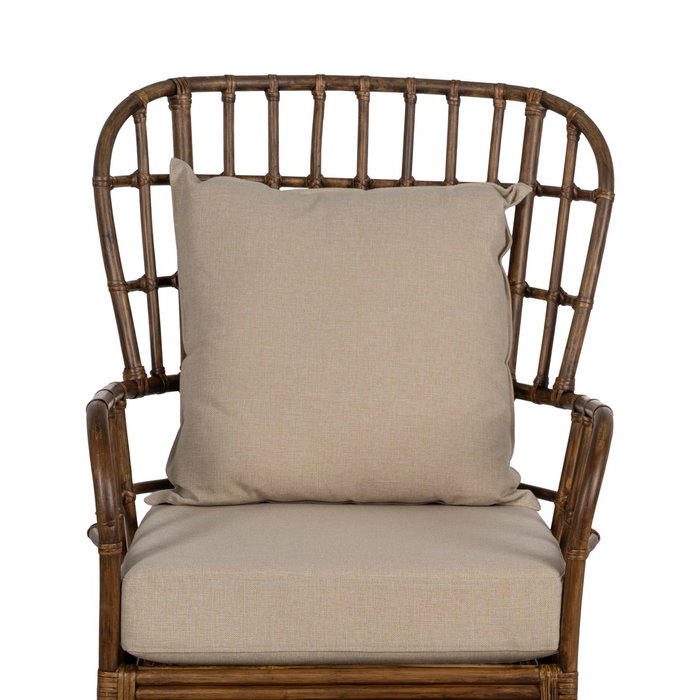 Sillón Marrón Ratán Decoración 82 X 78 X 108 cm