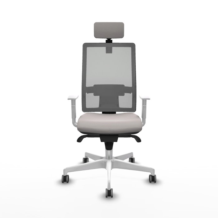 PIQUERAS Y CRESPO Silla de oficina Horna con mecanismo Sincro, Blanco y Gris PIQUERAS Y CRESPO Silla de oficina Horna con mecanismo Sincro, Blanco y Gris