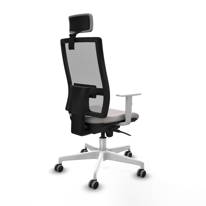 PIQUERAS Y CRESPO Silla de oficina Horna con mecanismo Sincro, Blanco y Gris PIQUERAS Y CRESPO Silla de oficina Horna con mecanismo Sincro, Blanco y Gris