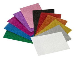 FAIBO Pack de 3 láminas de goma eva purpurina rosa 20x30 cm