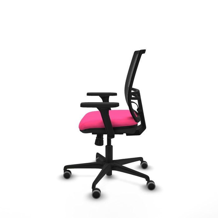 PIQUERAS Y CRESPO Silla de oficina Yunquera Rosa y Negro con Mecanismo Sincro