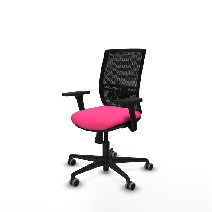 PIQUERAS Y CRESPO Silla de oficina Yunquera Rosa y Negro con Mecanismo Sincro