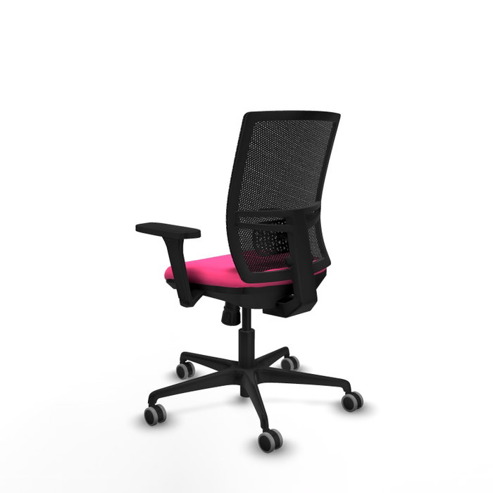 PIQUERAS Y CRESPO Silla de oficina Yunquera Rosa y Negro con Mecanismo Sincro