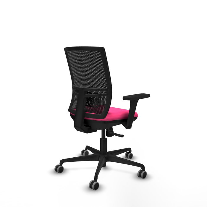PIQUERAS Y CRESPO Silla de oficina Yunquera Rosa y Negro con Mecanismo Sincro