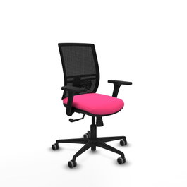 PIQUERAS Y CRESPO Silla de oficina Yunquera Rosa y Negro con Mecanismo Sincro