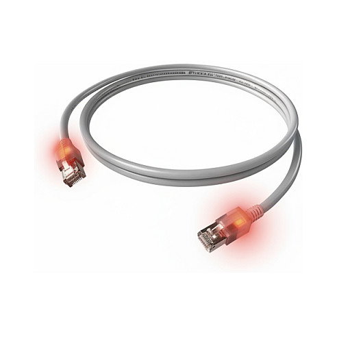 EasyLan DualBoot LED Patchkabel RJ45 S/FTP Cat.6A (Class EA), mit saCon Stecker, LSOH, grau, 10 m EasyLan DualBoot LED Patchkabel RJ45 S/FTP Cat.6A (Class EA), mit saCon Stecker, LSOH, grau, 10 m