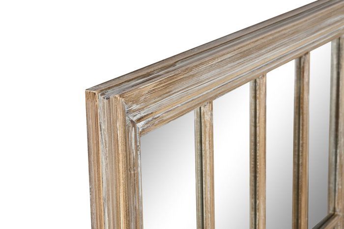 DKD Home Decor Espejo Tradicional Natural Paulownia Cristal 4 x 128 x 68 cm