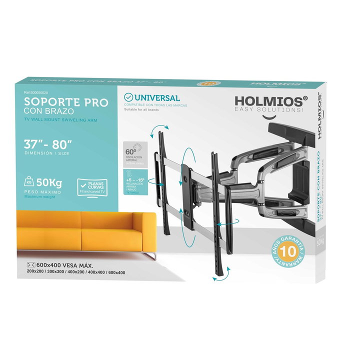 Holmios Soporte PRO de TV con brazo para 37''-80''
