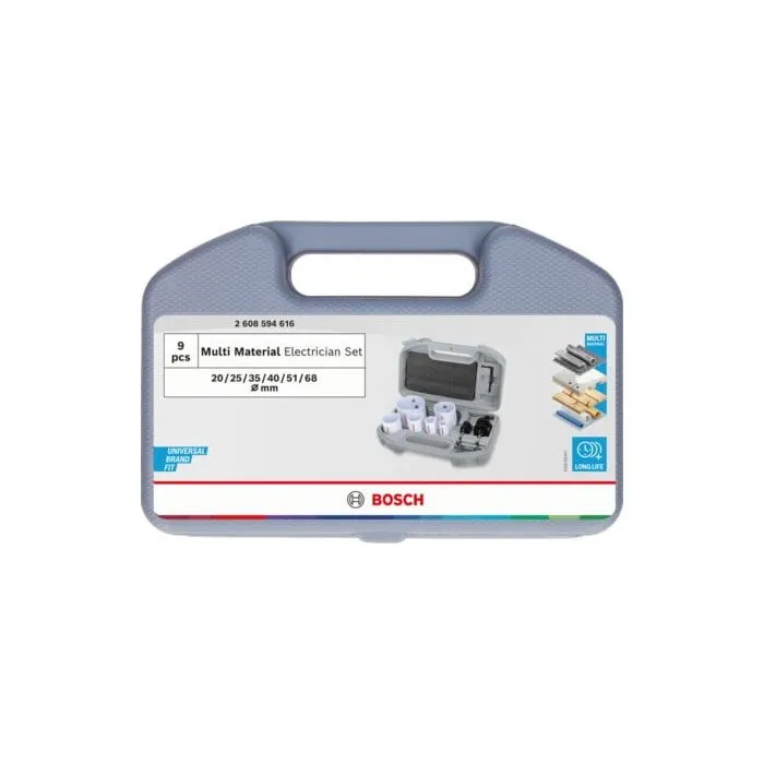 Bosch Professional Juego de Sierras de Corona Rosca Interna BOS6949509253293 - Multimaterial - Diámetros 20, 25, 35, 40, 51, 68 x 40 mm