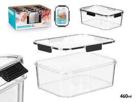 Leknes Fiambrera Rectangular Hermética Negra 460 ml 15 x 6.5 x 11 cm (Set de 24)