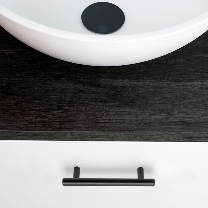 Emuca Lote de 10 tiradores para mueble Orlando, L136mm, intereje 96mm, Acero, Pintado negro