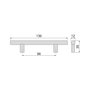 Emuca Lote de 10 tiradores para mueble Orlando, L136mm, intereje 96mm, Acero, Pintado negro