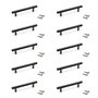 Emuca Lote de 10 tiradores para mueble Orlando, L136mm, intereje 96mm, Acero, Pintado negro