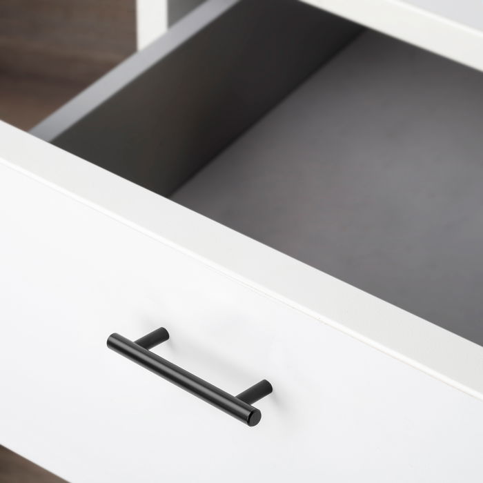 Emuca Lote de 10 tiradores para mueble Orlando, L136mm, intereje 96mm, Acero, Pintado negro