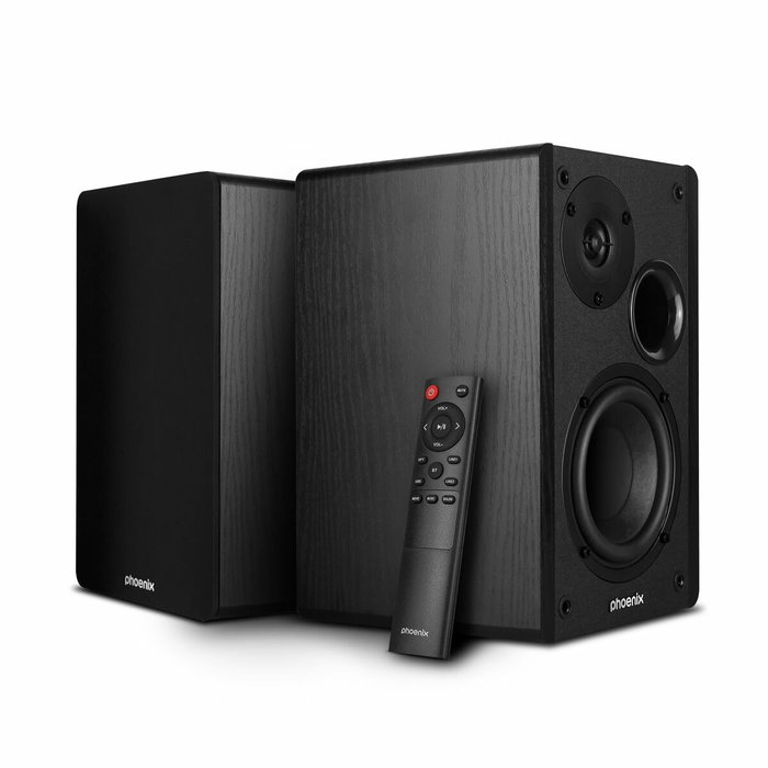 Phoenix Serenade Altavoces de Estudio para PC 60W con Bluetooth 5.0, Conexión RCA, USB y Óptica, para Música, Cine y Diálogo Phoenix Serenade Altavoces de Estudio para PC 60W con Bluetooth 5.0, Conexión RCA, USB y Óptica, para Música, Cine y Diálogo