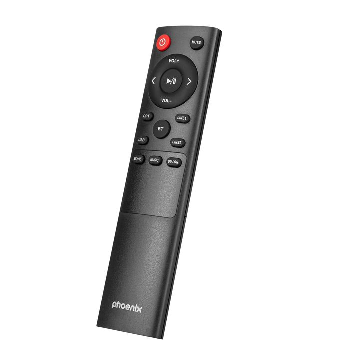 Phoenix Altavoces de Estudio para PC Phoenix Serenade 60W Estéreo 2.0 con Bluetooth 5.0, Conexiones RCA/USB/Óptica, Control Remoto, Construcción Madera